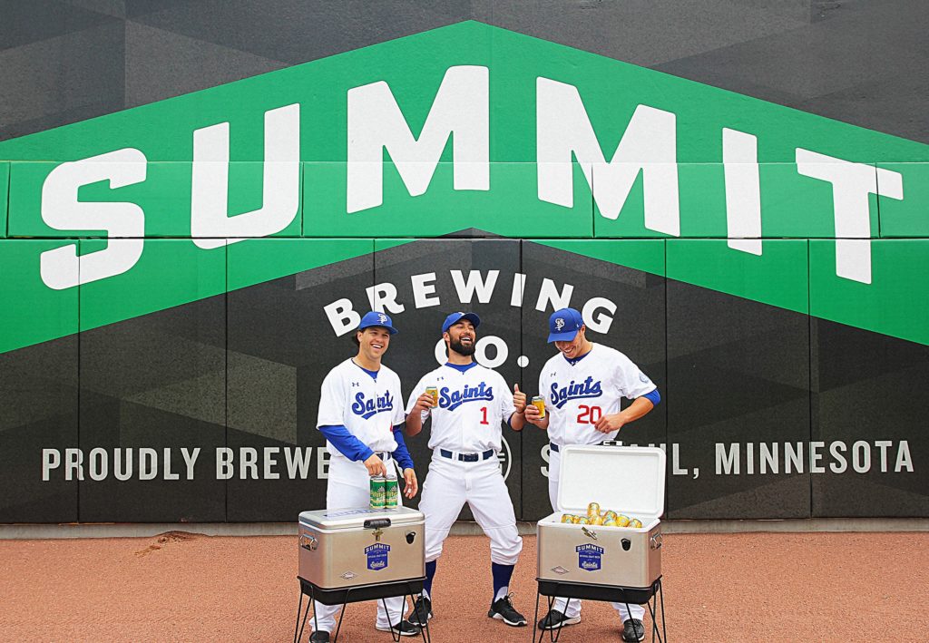 Summit Beer gifting Summit Coolers to the Saint Paul Saints for their 25th anniversary
