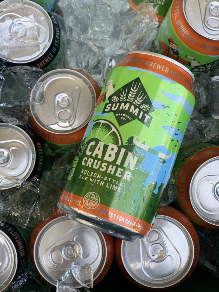 Cabin Crusher Kolsh-Style Ale with Lime on Ice