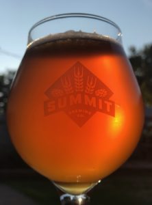 Amber beer in Summit Brewing Co. tulip
