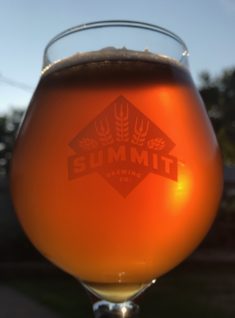 Amber beer in Summit Brewing Co. tulip