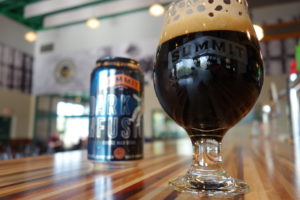 Summit Dark Infusion Coffee Milk Stout Can & Pour Shot on Bar