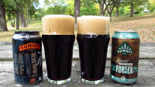 Dark Infusion Coffee Milk Stout and Great Northern Porter Cans & Pour Shot