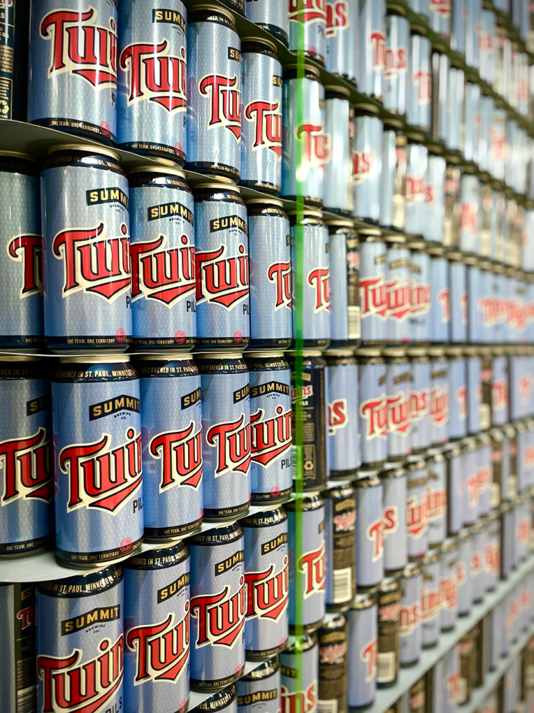 Summit Twins Pils 16oz Cans in Canning Room